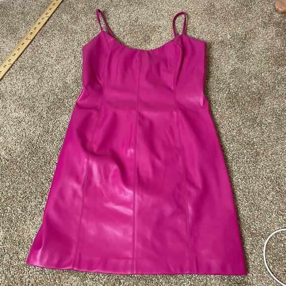Steve Madden Womens Shanelle Faux Leather Mini Party Bodycon Dress PINK SZ M - Picture 10 of 11